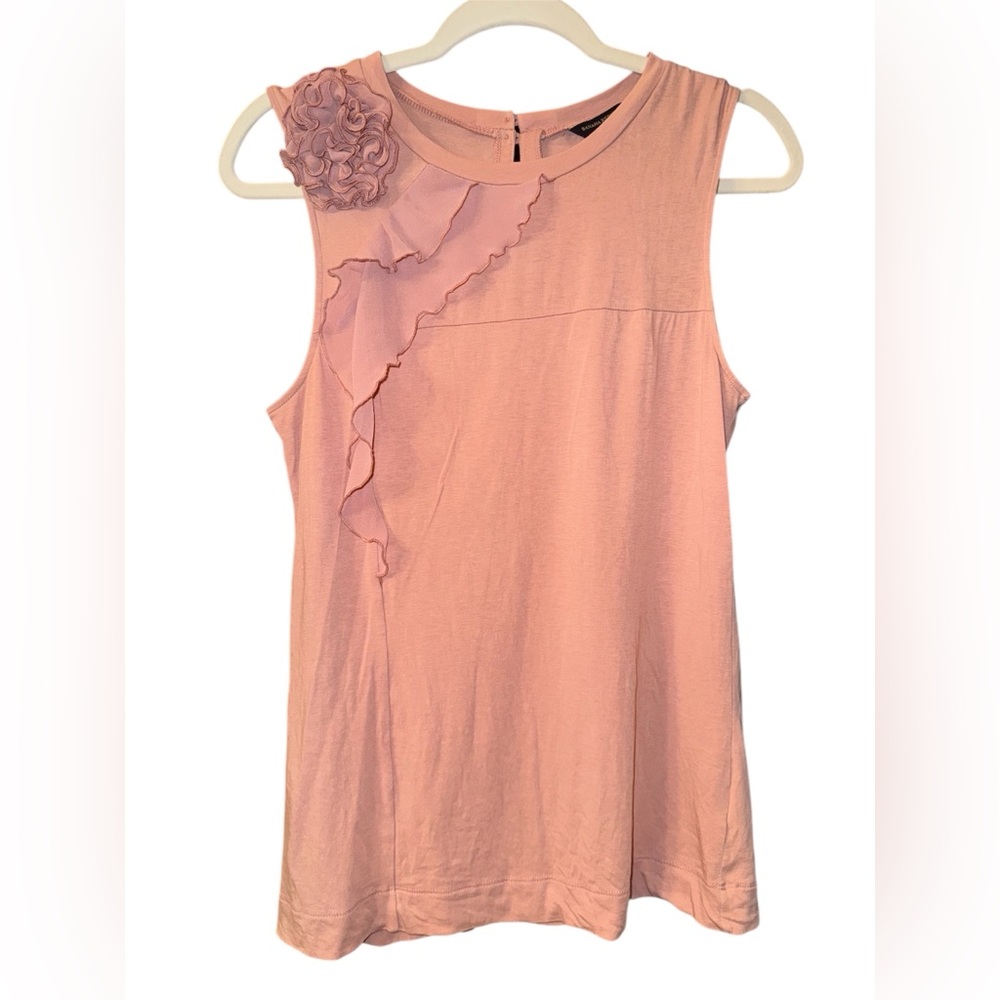 Banana Republic Sleeveless Top with Ruffle Detail, PTP:18”, Length 27”